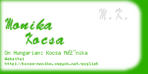 monika kocsa business card